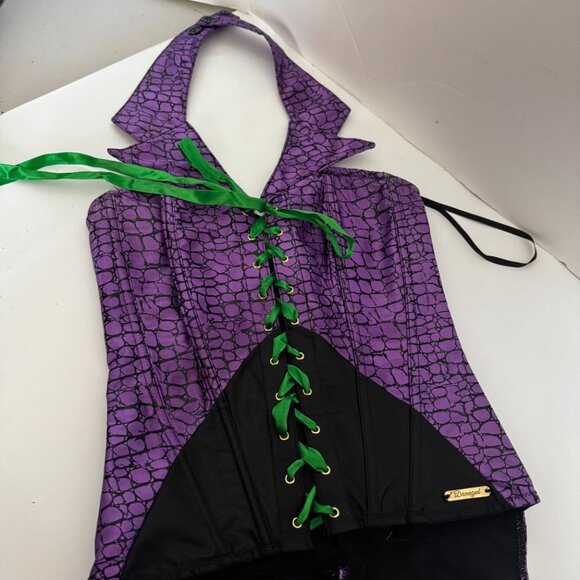 DC Comics The Joker Lace up Halter Top Small Purple Green Corset Costume Cosplay - Picture 4 of 12